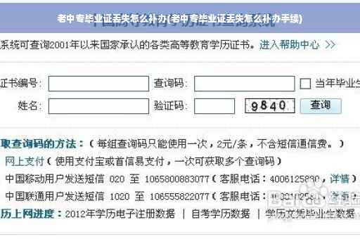 老中专毕业证丢失怎么补办(老中专毕业证丢失怎么补办手续)