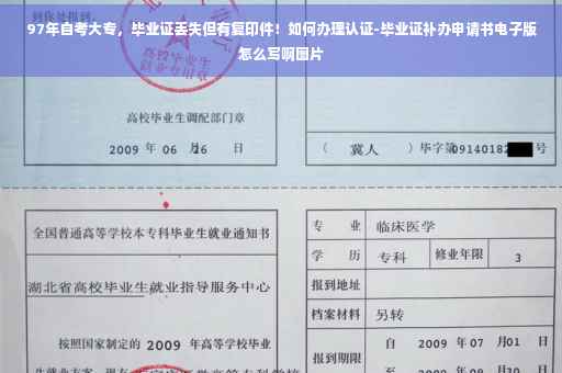 97年自考大专，毕业证丢失但有复印件！如何办理认证-毕业证补办申请书电子版怎么写啊图片