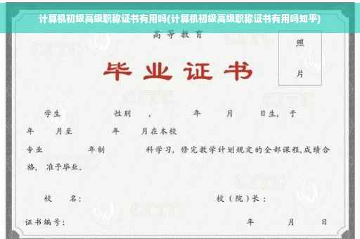 计算机初级高级职称证书有用吗(计算机初级高级职称证书有用吗知乎)