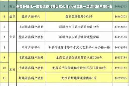 全国计算机一级考试证书丢失怎么补办,计算机一级证书能不能补办