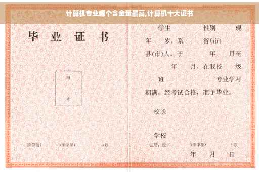 计算机专业哪个含金量最高,计算机十大证书