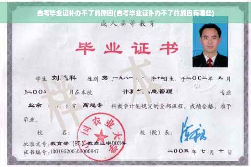 自考毕业证补办不了的原因(自考毕业证补办不了的原因有哪些)