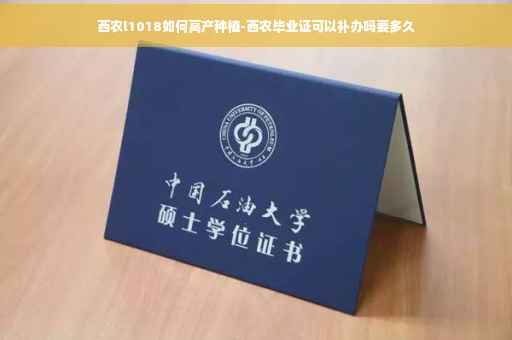 西农l1018如何高产种植-西农毕业证可以补办吗要多久