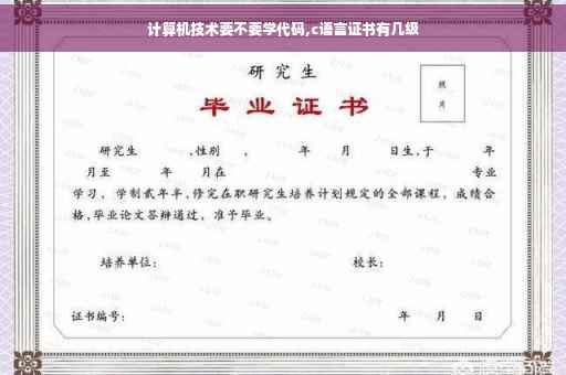 计算机技术要不要学代码,c语言证书有几级