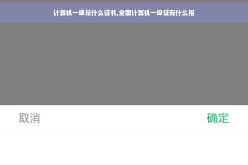 计算机一级是什么证书,全国计算机一级证有什么用