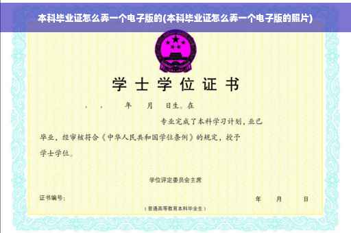 本科毕业证怎么弄一个电子版的(本科毕业证怎么弄一个电子版的照片)