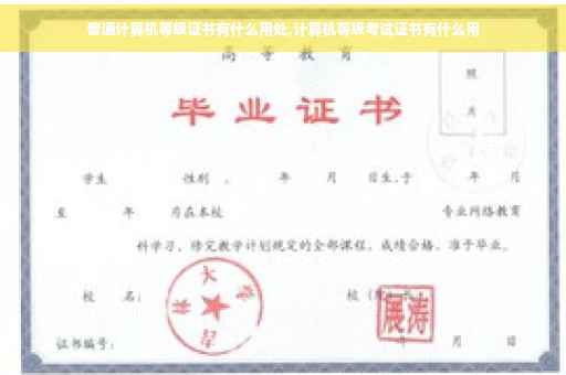 普通计算机等级证书有什么用处,计算机等级考试证书有什么用