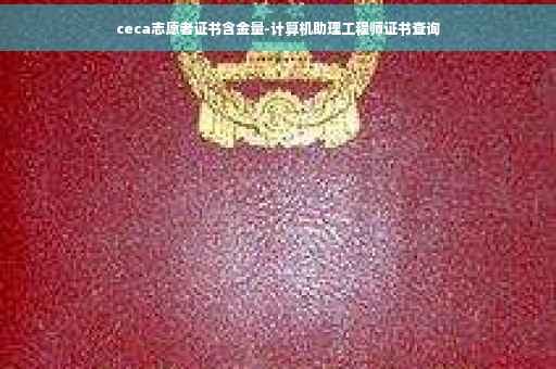 ceca志愿者证书含金量-计算机助理工程师证书查询