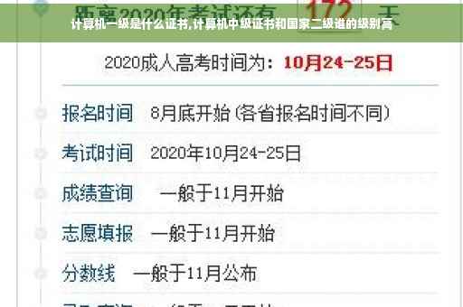 计算机一级是什么证书,计算机中级证书和国家二级谁的级别高