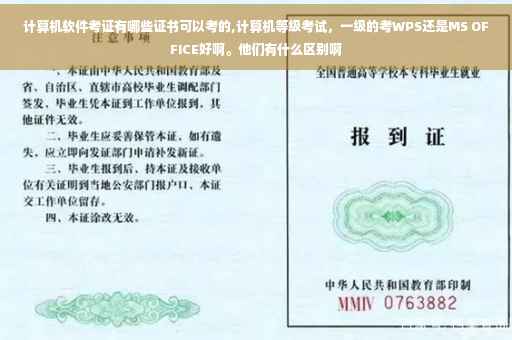 计算机软件考证有哪些证书可以考的,计算机等级考试，一级的考WPS还是MS OFFICE好啊。他们有什么区别啊