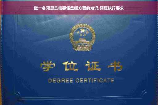 做一名预算员需要懂些哪方面的知识,预算执行要求