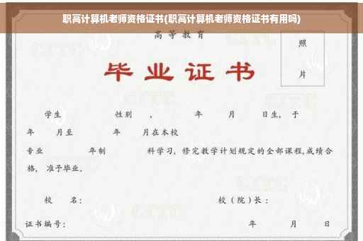 职高计算机老师资格证书(职高计算机老师资格证书有用吗)