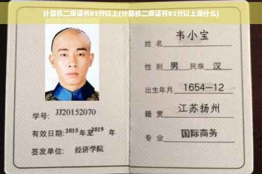 计算机二级证书85分以上(计算机二级证书85分以上是什么)