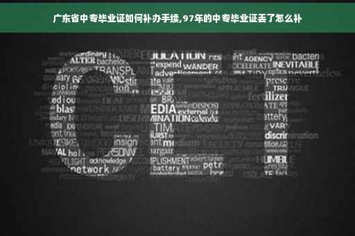 广东省中专毕业证如何补办手续,97年的中专毕业证丢了怎么补