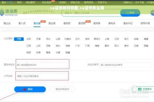 ca证书如何获取,ca证书怎么填
