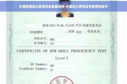计算机网络三级证书含金量高吗-计算机三级考证书有用吗知乎
