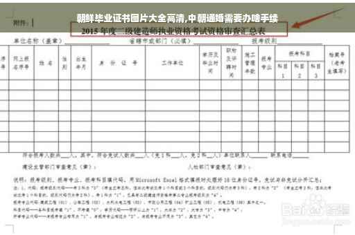 朝鲜毕业证书图片大全高清,中朝通婚需要办啥手续