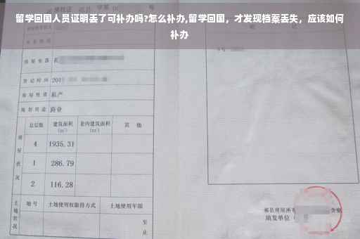 留学回国人员证明丢了可补办吗?怎么补办,留学回国，才发现档案丢失，应该如何补办