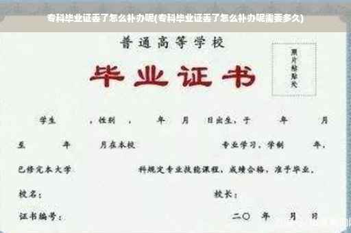 专科毕业证丢了怎么补办呢(专科毕业证丢了怎么补办呢需要多久)