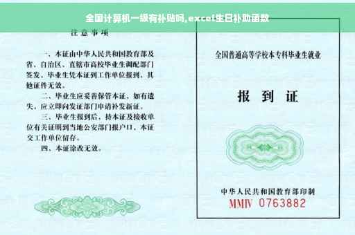 全国计算机一级有补贴吗,excel生日补助函数