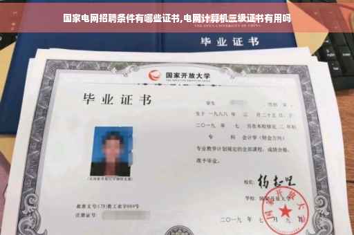 国家电网招聘条件有哪些证书,电网计算机三级证书有用吗