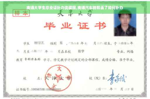 南通大学生毕业证补办流程图,南通汽车牌照丢了如何补办