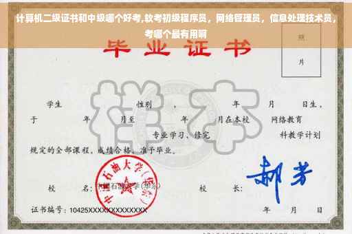 计算机二级证书和中级哪个好考,软考初级程序员，网络管理员，信息处理技术员，考哪个最有用啊