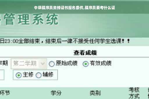 中级程序员资格证书报名条件,程序员要考什么证