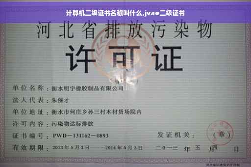 计算机二级证书名称叫什么,jvae二级证书