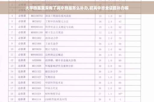 大学档案里没有了高中档案怎么补办,初高中毕业证能补办嘛
