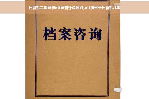 计算机二级证和nit证有什么区别,nit相当于计算机几级