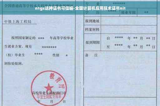 ntgs这种证书可信嘛-全国计算机应用技术证书nit