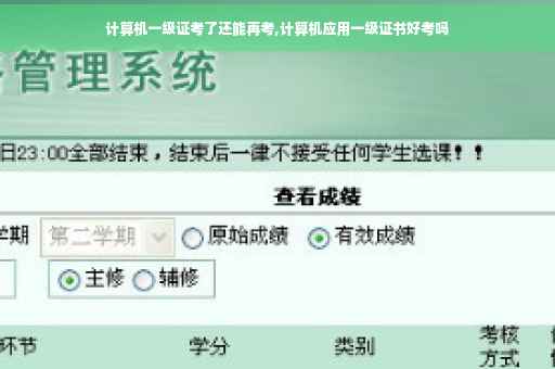 计算机一级证考了还能再考,计算机应用一级证书好考吗