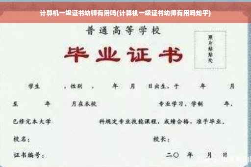 计算机一级证书幼师有用吗(计算机一级证书幼师有用吗知乎)