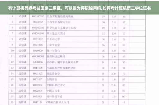 有计算机等级考试国家二级证，可以做为评职称用吗,如何考计算机第二学位证书