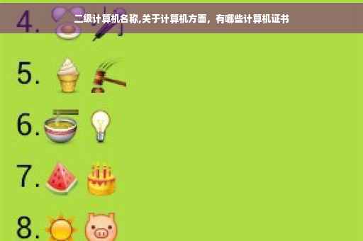 二级计算机名称,关于计算机方面，有哪些计算机证书