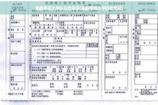 安徽师范大学补办毕业证(安徽师范大学的毕业证)