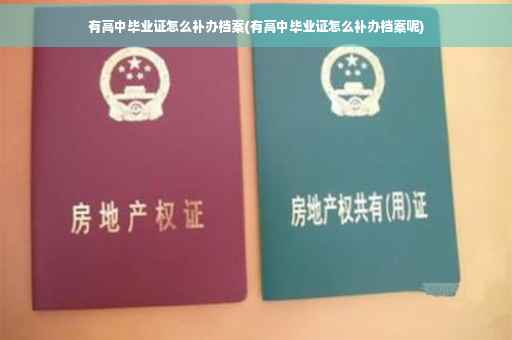有高中毕业证怎么补办档案(有高中毕业证怎么补办档案呢)