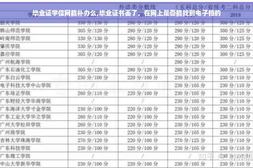 毕业证学信网能补办么,毕业证书丢了，在网上是否能找到电子档的