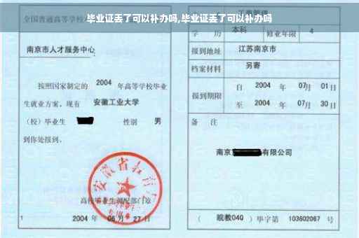 毕业证丢了可以补办吗,毕业证丢了可以补办吗