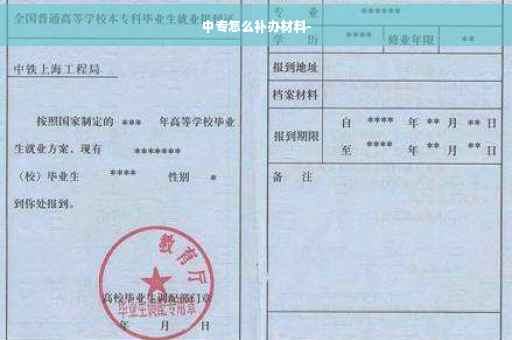中专怎么补办材料-