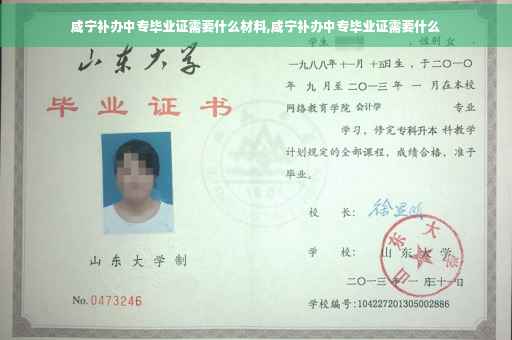 咸宁补办中专毕业证需要什么材料,咸宁补办中专毕业证需要什么