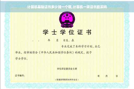 计算机基础证书多少钱一个啊,计算机一级证书能买吗
