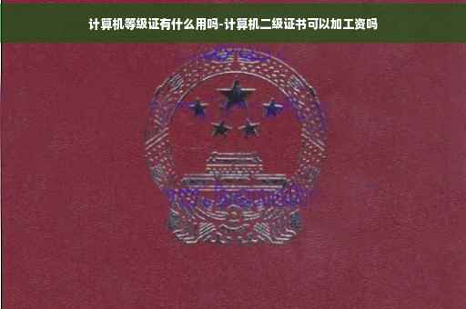 计算机等级证有什么用吗-计算机二级证书可以加工资吗