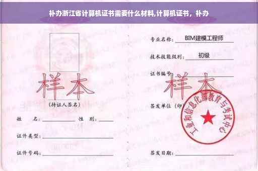 补办浙江省计算机证书需要什么材料,计算机证书，补办