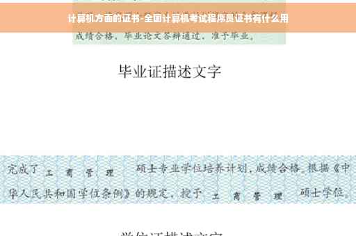 计算机方面的证书-全国计算机考试程序员证书有什么用 计算机方面的证书-全国计算机考试程序员证书有什么用