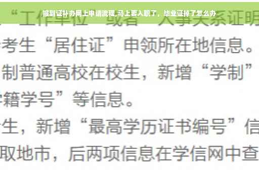 报到证补办网上申请流程,马上要入职了，毕业证掉了怎么办