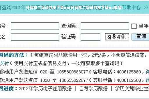 计算机二级证书左下角no(计算机二级证书左下角no编号)