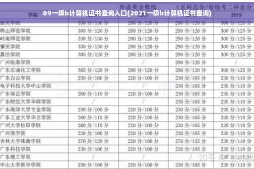 09一级b计算机证书查询入口(2021一级b计算机证书查询)