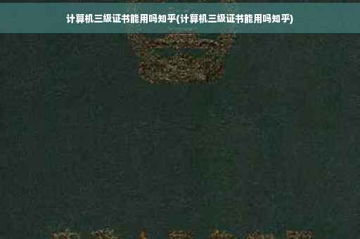 计算机三级证书能用吗知乎(计算机三级证书能用吗知乎)